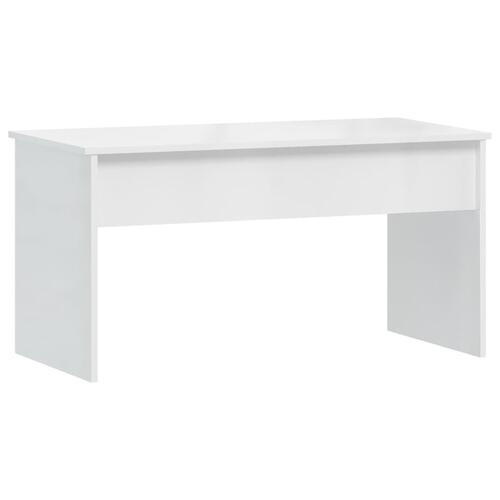 Sofabord 102x50,5x52,5 cm konstrueret træ hvid højglans