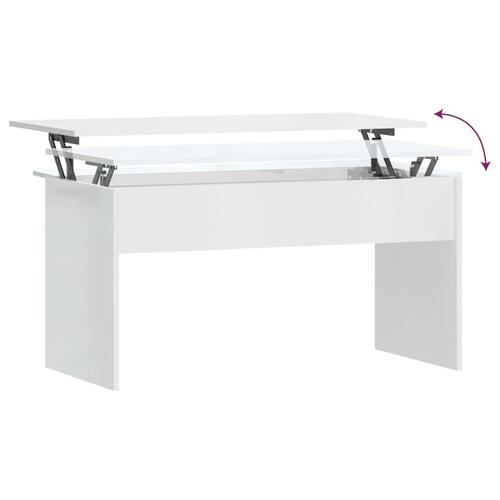 Sofabord 102x50,5x52,5 cm konstrueret træ hvid højglans