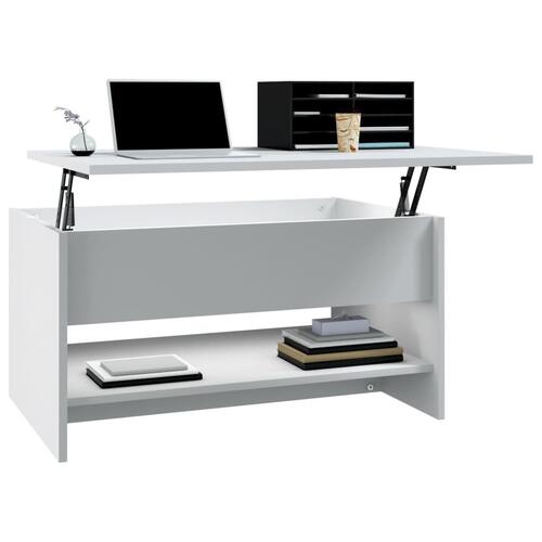 Sofabord 80x50x40 cm konstrueret træ hvid
