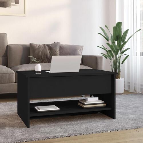 Sofabord 80x50x40 cm konstrueret træ sort