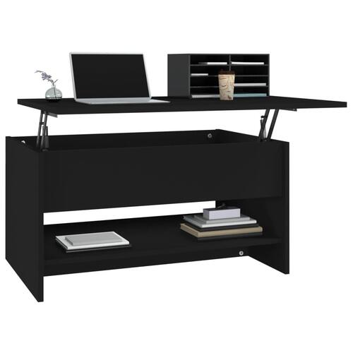 Sofabord 80x50x40 cm konstrueret træ sort