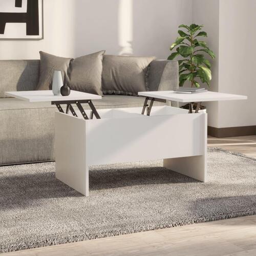 Sofabord 80x50x42,5 cm konstrueret træ hvid