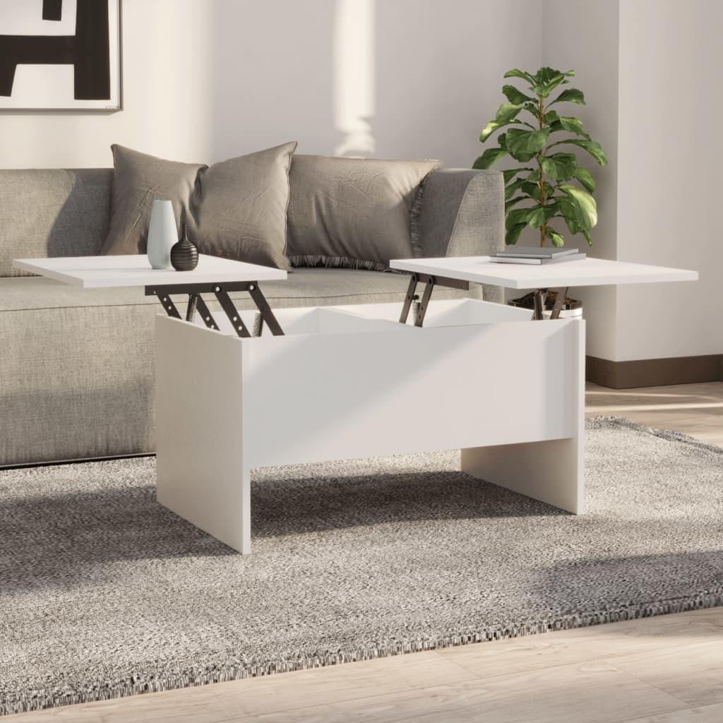 Sofabord 80x50x42,5 cm konstrueret træ hvid