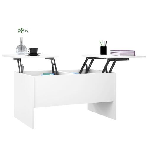 Sofabord 80x50x42,5 cm konstrueret træ hvid