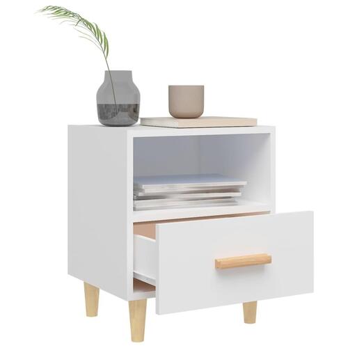 Sengebord 40x35x47 cm hvid