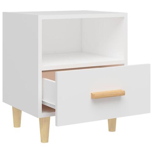 Sengebord 40x35x47 cm 2 stk. hvid