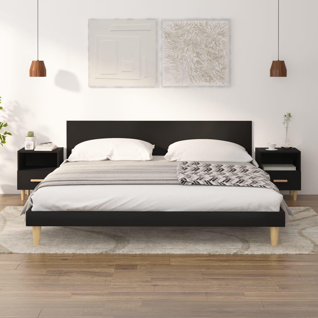 Sengeborde 2 stk. 40x35x47 cm sort