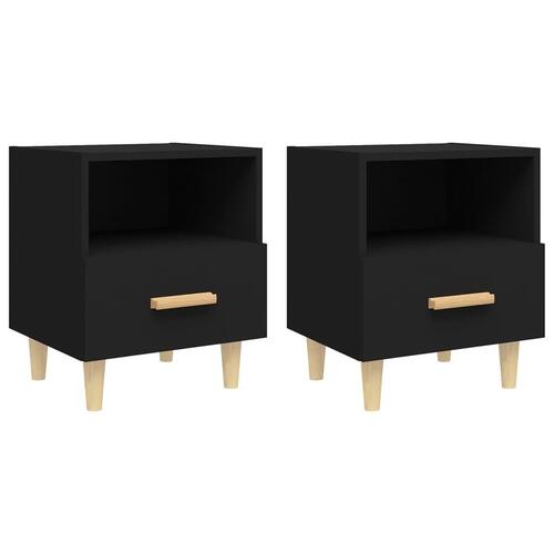 Sengeborde 2 stk. 40x35x47 cm sort