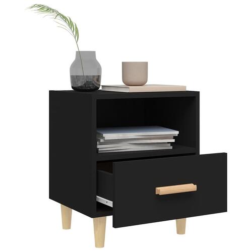 Sengeborde 2 stk. 40x35x47 cm sort