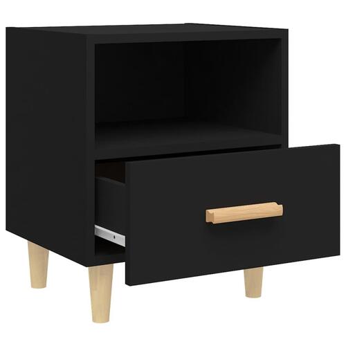 Sengeborde 2 stk. 40x35x47 cm sort