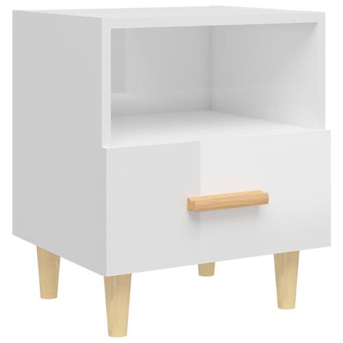 Sengebord 40x35x47 cm hvid højglans