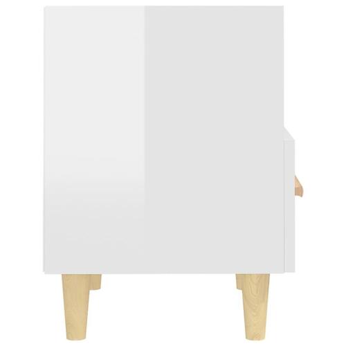 Sengebord 40x35x47 cm hvid højglans