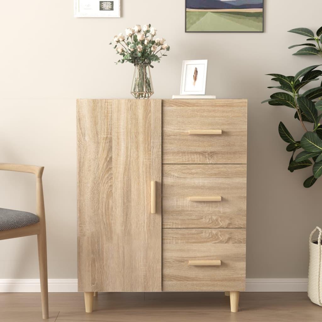 Skænk 69,5x34x90 cm konstrueret træ sonoma-eg
