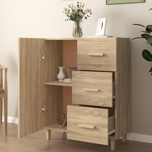 Skænk 69,5x34x90 cm konstrueret træ sonoma-eg