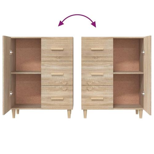 Skænk 69,5x34x90 cm konstrueret træ sonoma-eg