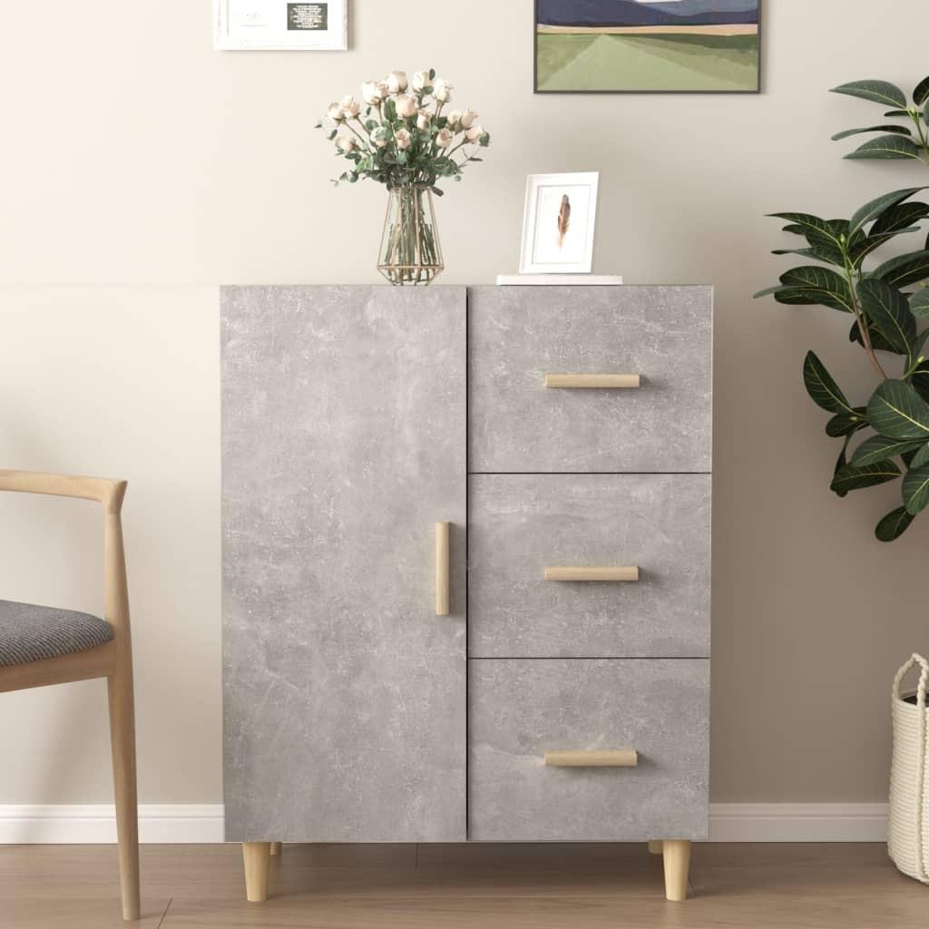 Skænk 69,5x34x90 cm konstrueret træ betongrå