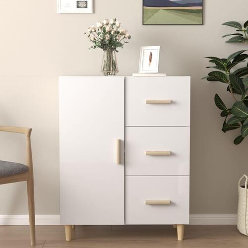 Skænk 69,5x34x90 cm konstrueret træ hvid højglans