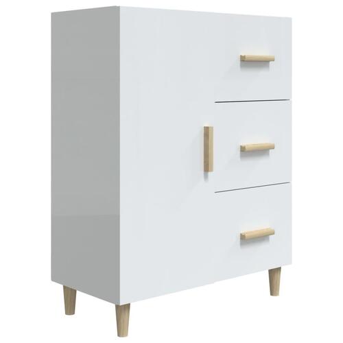 Skænk 69,5x34x90 cm konstrueret træ hvid højglans