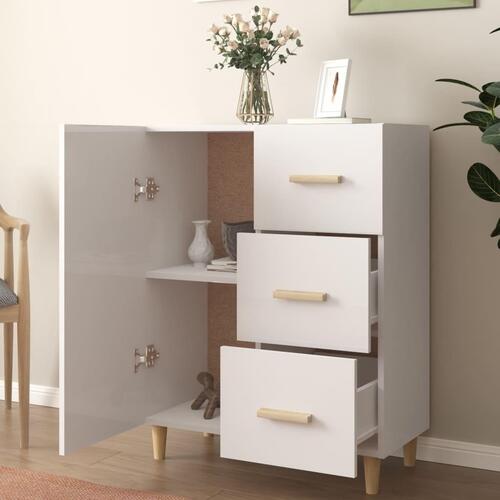 Skænk 69,5x34x90 cm konstrueret træ hvid højglans