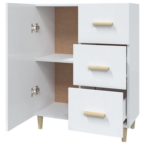 Skænk 69,5x34x90 cm konstrueret træ hvid højglans