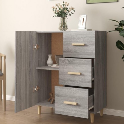 Skænk 69,5×34×90 cm i konstrueret træ - grå sonoma-eg
