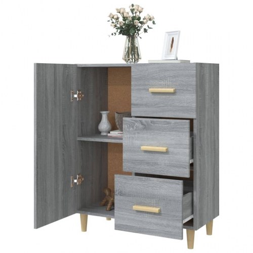 Skænk 69,5×34×90 cm i konstrueret træ - grå sonoma-eg