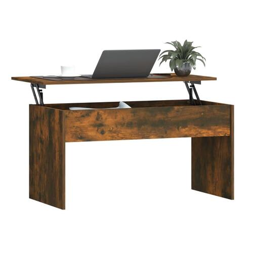 Sofabord 102x50,5x52,5 cm konstrueret træ røget egetræsfarve