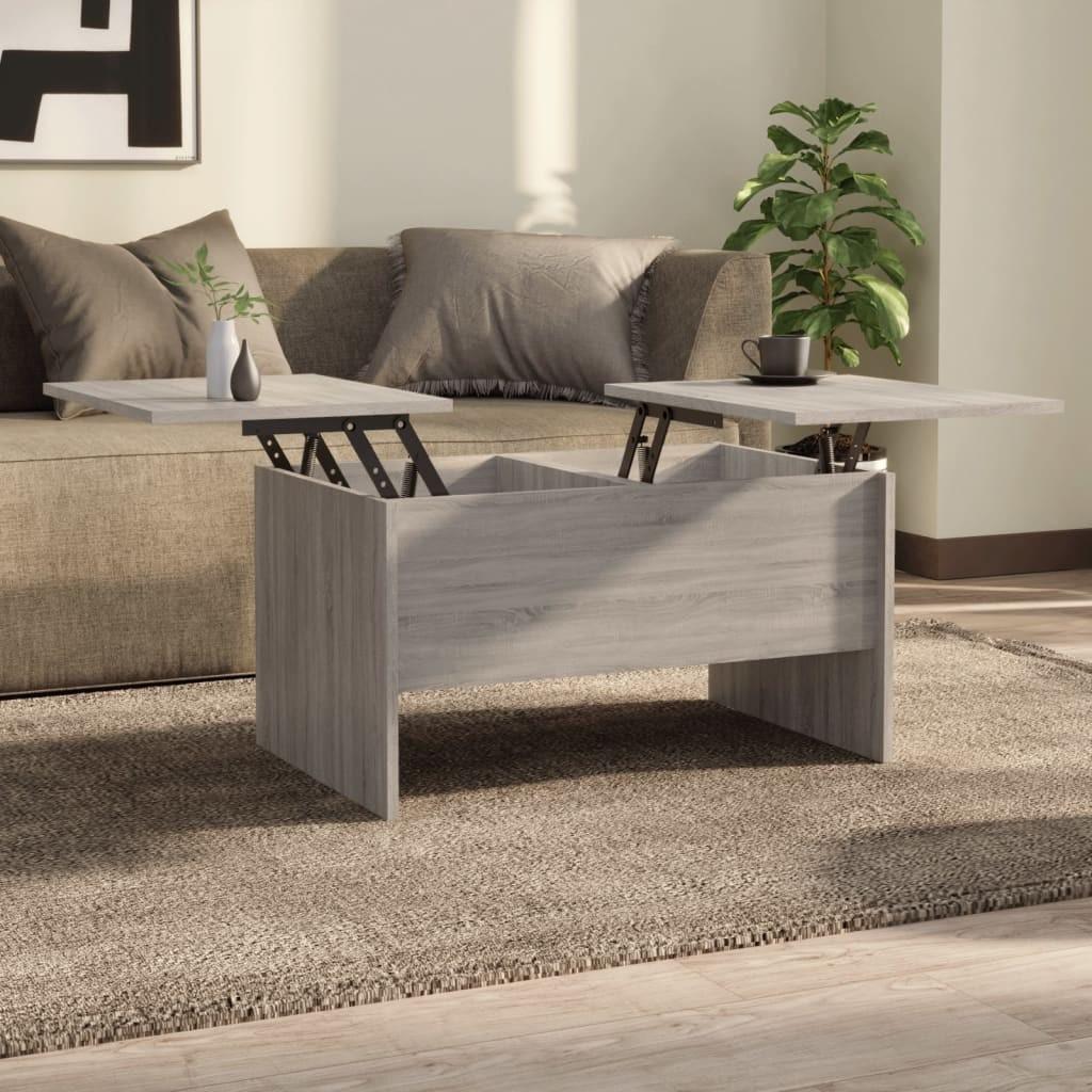Sofabord 80x50x42,5 cm konstrueret træ grå sonoma-eg