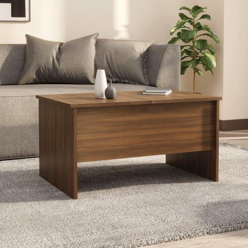 Sofabord 80x50x42,5 cm konstrueret træ brun egetræsfarve