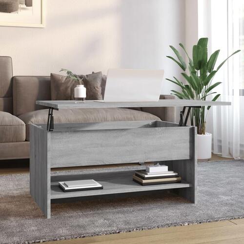 Sofabord 80x50x40 cm konstrueret træ grå sonoma-eg