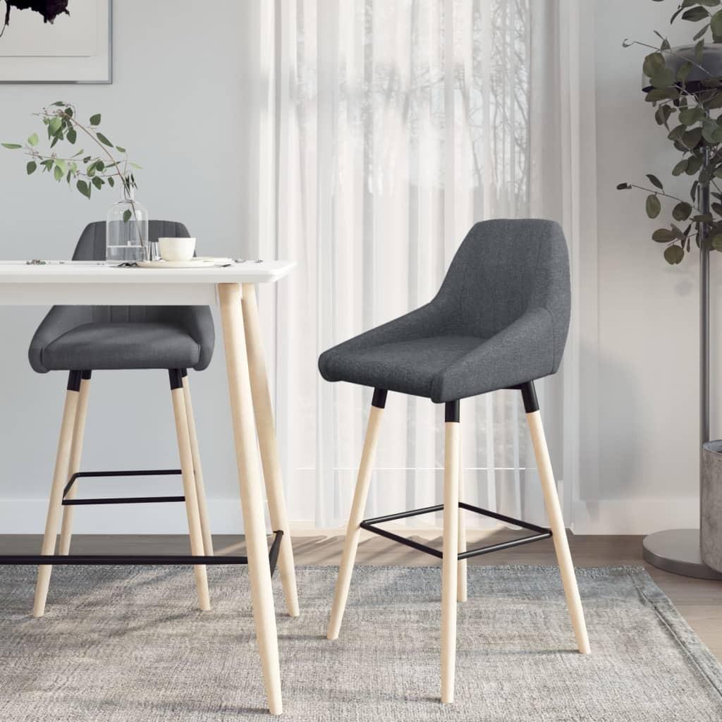 Barstole 2 stk. stof mørkegrå