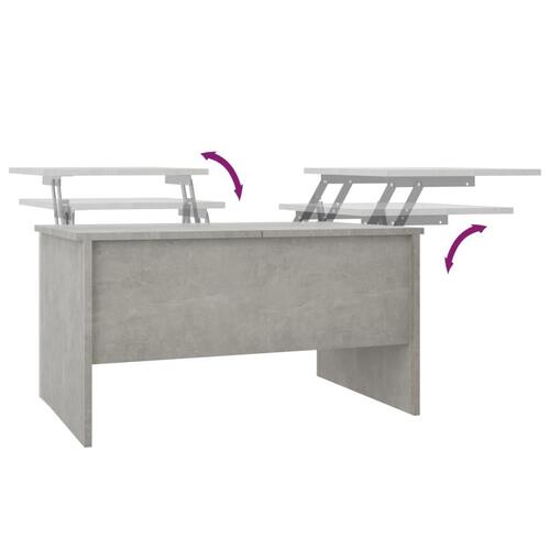 Sofabord 80x50x42,5 cm konstrueret træ betongrå