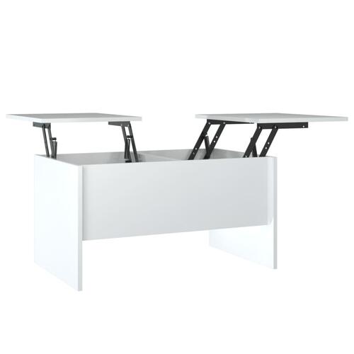 Sofabord 80x50x42,5 cm konstrueret træ hvid højglans