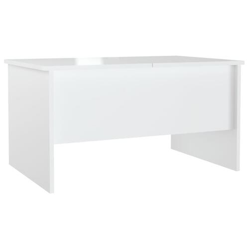Sofabord 80x50x42,5 cm konstrueret træ hvid højglans