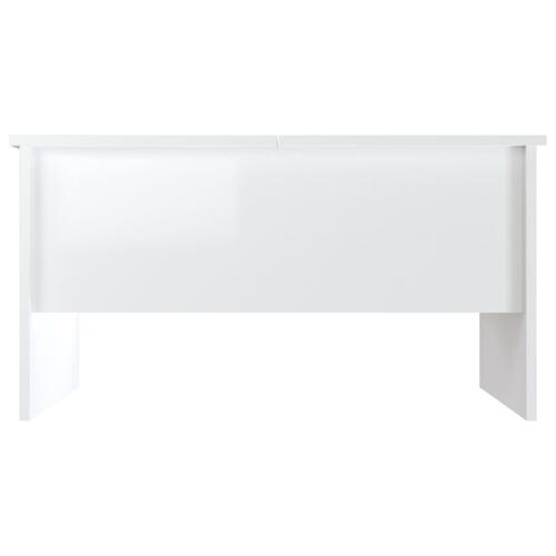 Sofabord 80x50x42,5 cm konstrueret træ hvid højglans