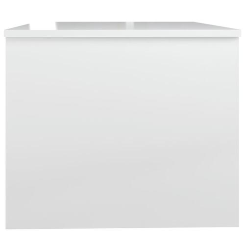 Sofabord 80x50x42,5 cm konstrueret træ hvid højglans