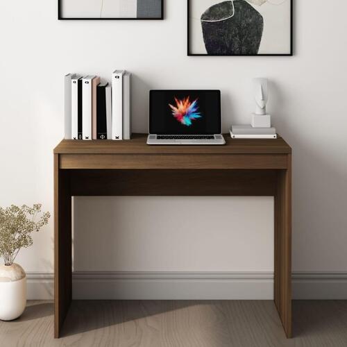 Skrivebord 90x40x72 cm konstrueret træ brun egetræsfarve