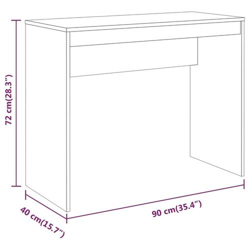 Skrivebord 90x40x72 cm konstrueret træ brun egetræsfarve