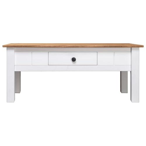 Sofabord 100x60x45 cm massivt fyrretræ Panama hvid
