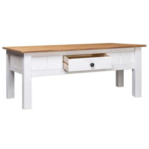 Sofabord 100x60x45 cm massivt fyrretræ Panama hvid