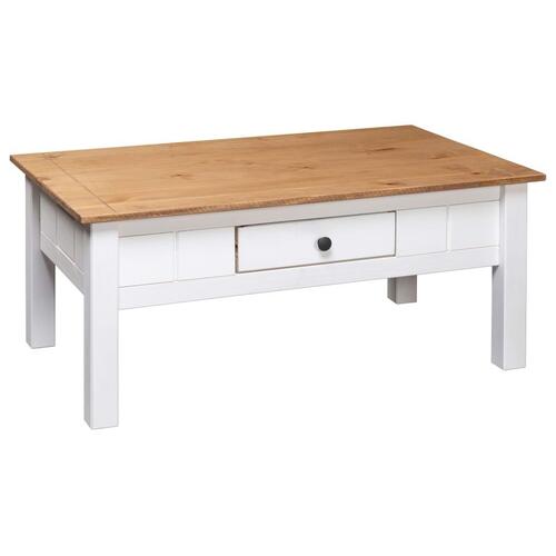 Sofabord 100x60x45 cm massivt fyrretræ Panama hvid