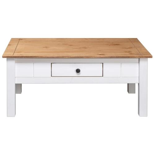 Sofabord 100x60x45 cm massivt fyrretræ Panama hvid