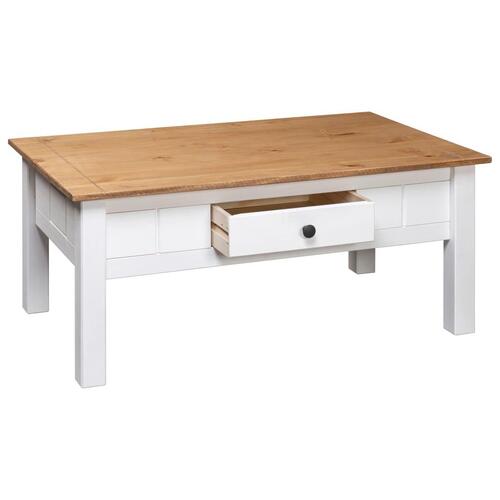 Sofabord 100x60x45 cm massivt fyrretræ Panama hvid