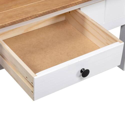 Sofabord 100x60x45 cm massivt fyrretræ Panama hvid