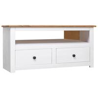 Tv-skænk 93 x 49 x 49 cm massivt fyrretræ Panama hvid
