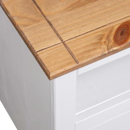 Tv-skænk 93 x 49 x 49 cm massivt fyrretræ Panama hvid