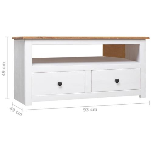 Tv-skænk 93 x 49 x 49 cm massivt fyrretræ Panama hvid