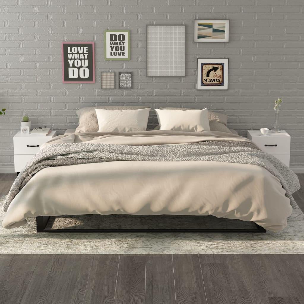 Sengeborde 2 stk. 40x35x47,5 cm hvid