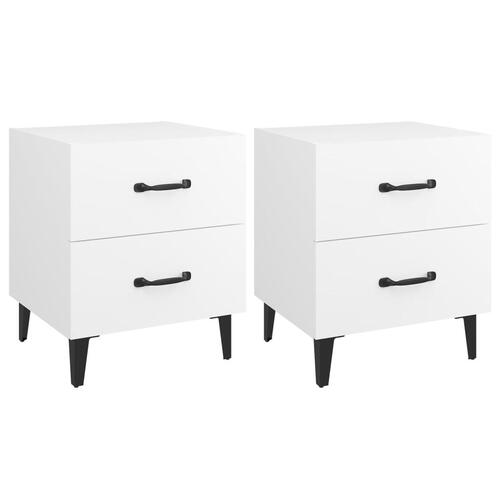 Sengeborde 2 stk. 40x35x47,5 cm hvid