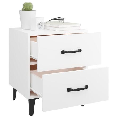 Sengeborde 2 stk. 40x35x47,5 cm hvid